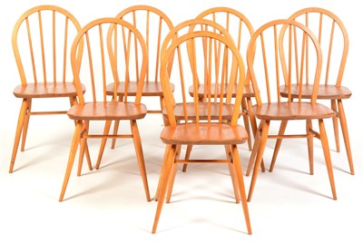 Lot 1576 - Eight Ercol Windsor style dining chairs.