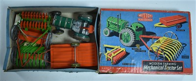 Lot 142 - Mettoy Mechanical Tractor set