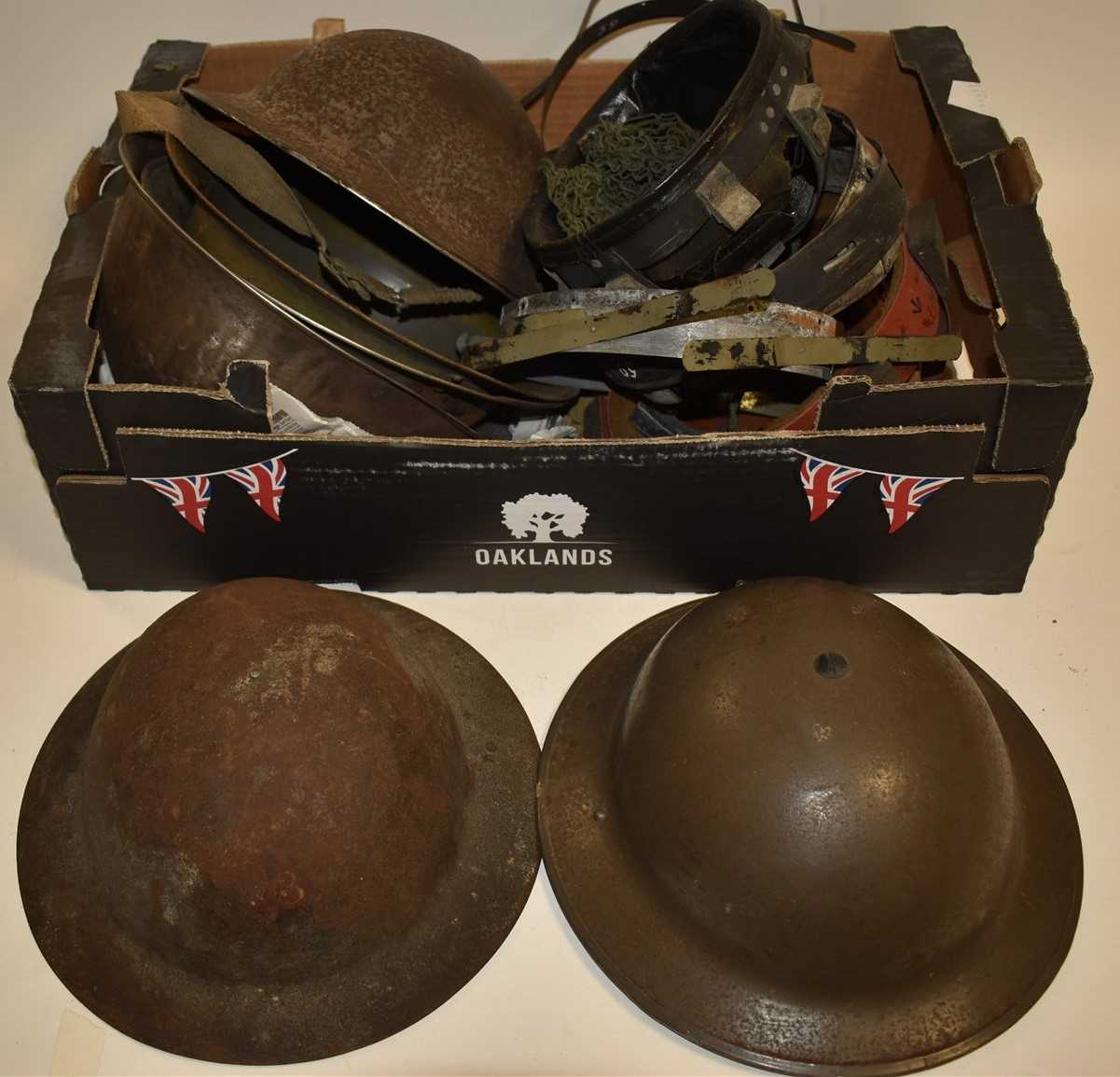 Lot 3 - British Brodie type helmets