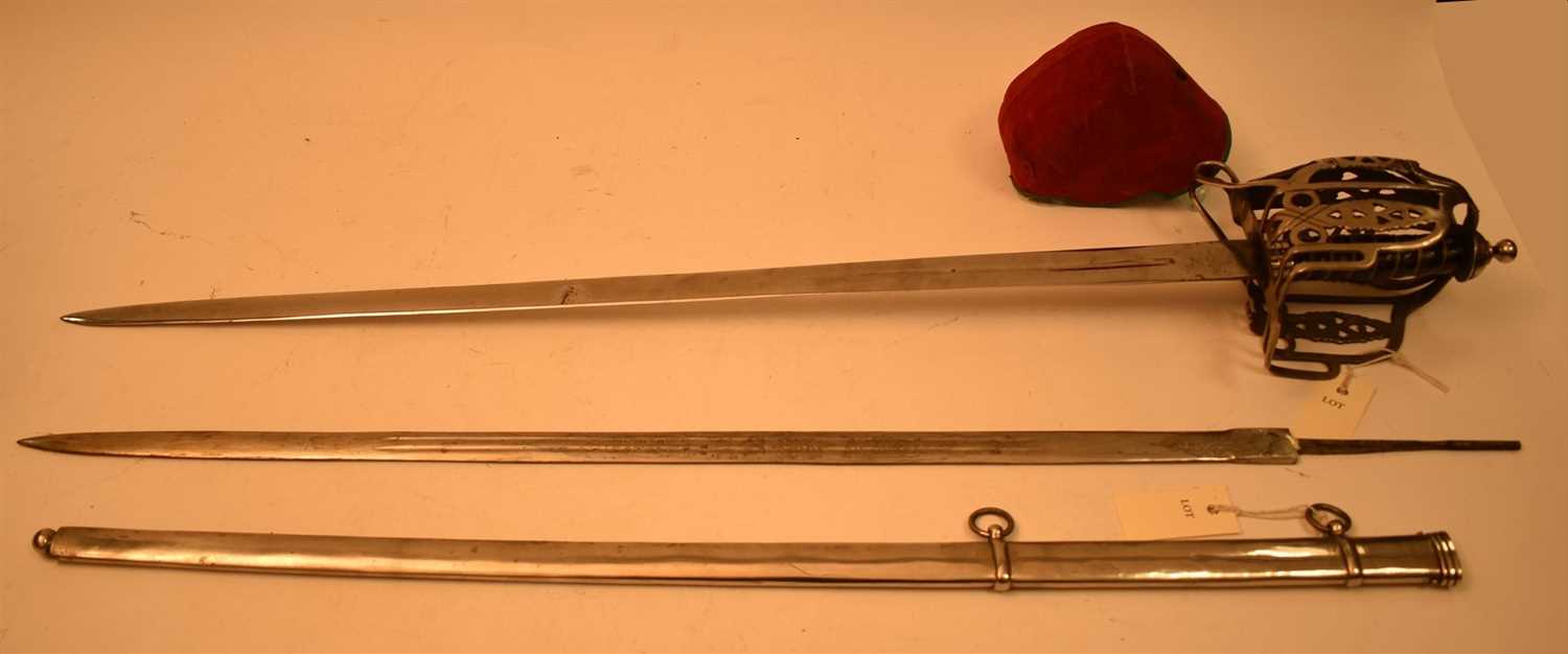 Lot 5 - Scottish basket hilted sword and a blade