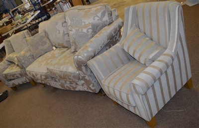 Lot 1153 - Sofa and two armchairs