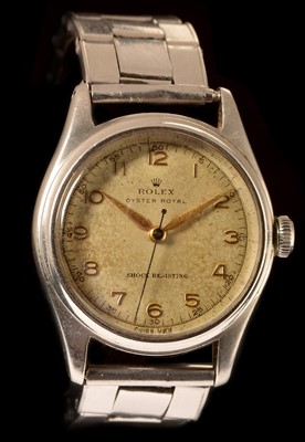 Lot 42 - A Rolex Oyster Royal gent's mid 20th Century stainless steel wristwatch.