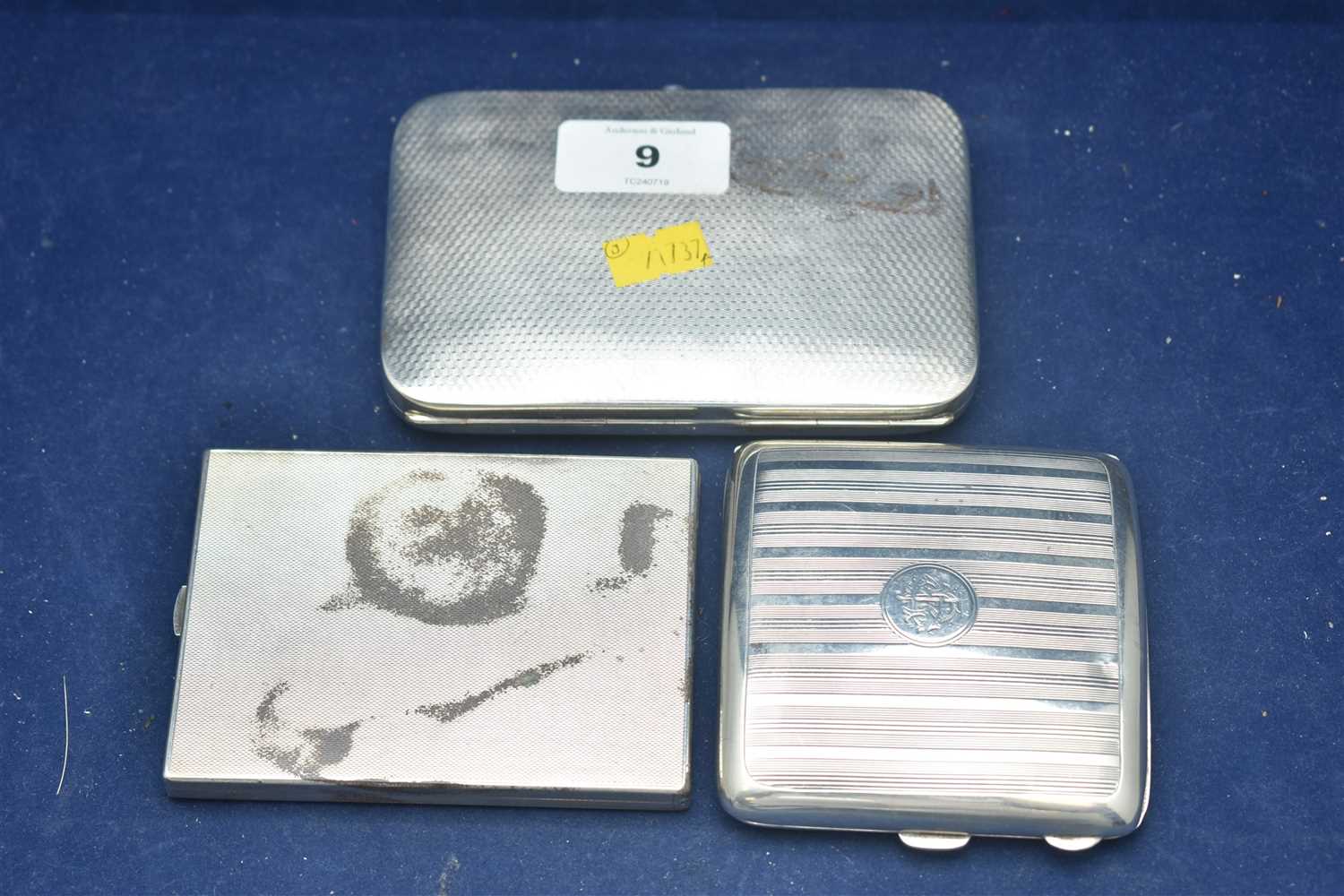 Lot 9 - Three silver cigarette cases