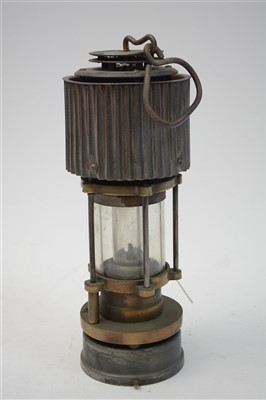 Lot 249 - Patterson Type HCP miners lamp, fluted steel...