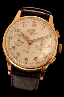 Lot 22 - Delrio Chronographe Suisse: a gentleman's 18k chronograph wristwatch