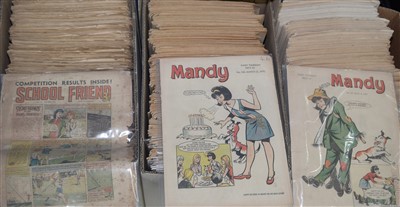 Lot 1182 - A collection of School Friend and Mandy girls' comics