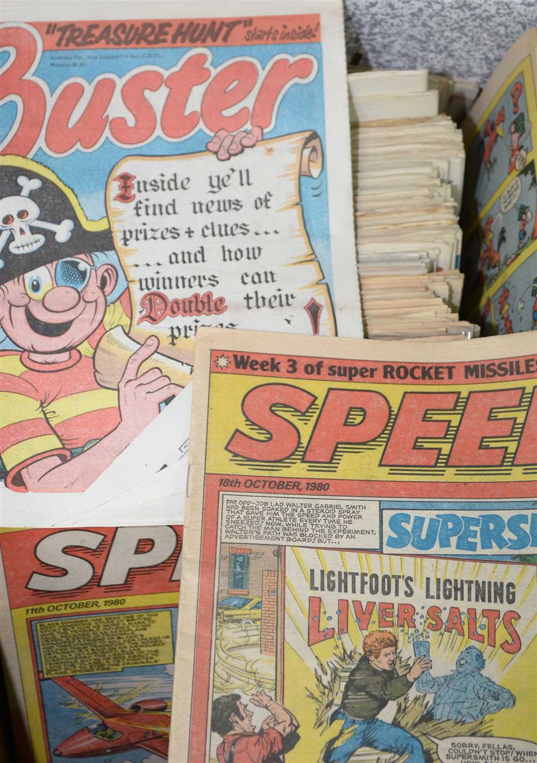 Lot 1186 - A collection of Buster and Speed comics