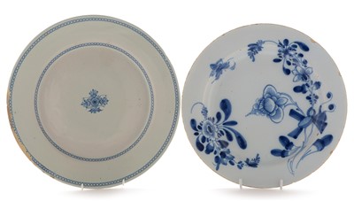 Lot 421 - Two 18th Century English delftware dishes