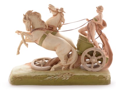 Lot 469 - Royal Dux Chariot group