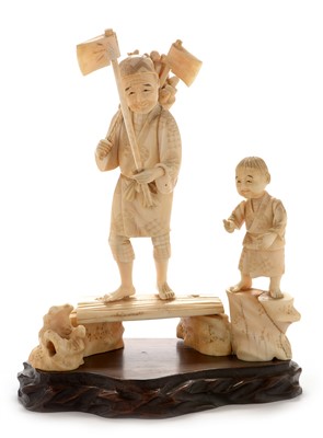 Lot 402 - Japanese marine ivory okimono