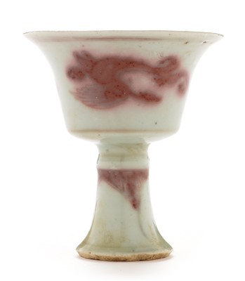 Lot 381 - Chinese porcelain stem-cup