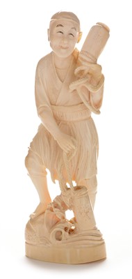 Lot 407 - Japanese carved ivory figure