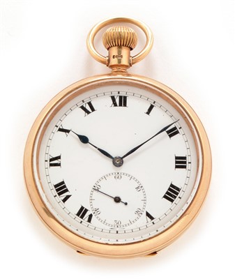 Lot 44 - A George V 9ct gold open faced crown wind pocket watch