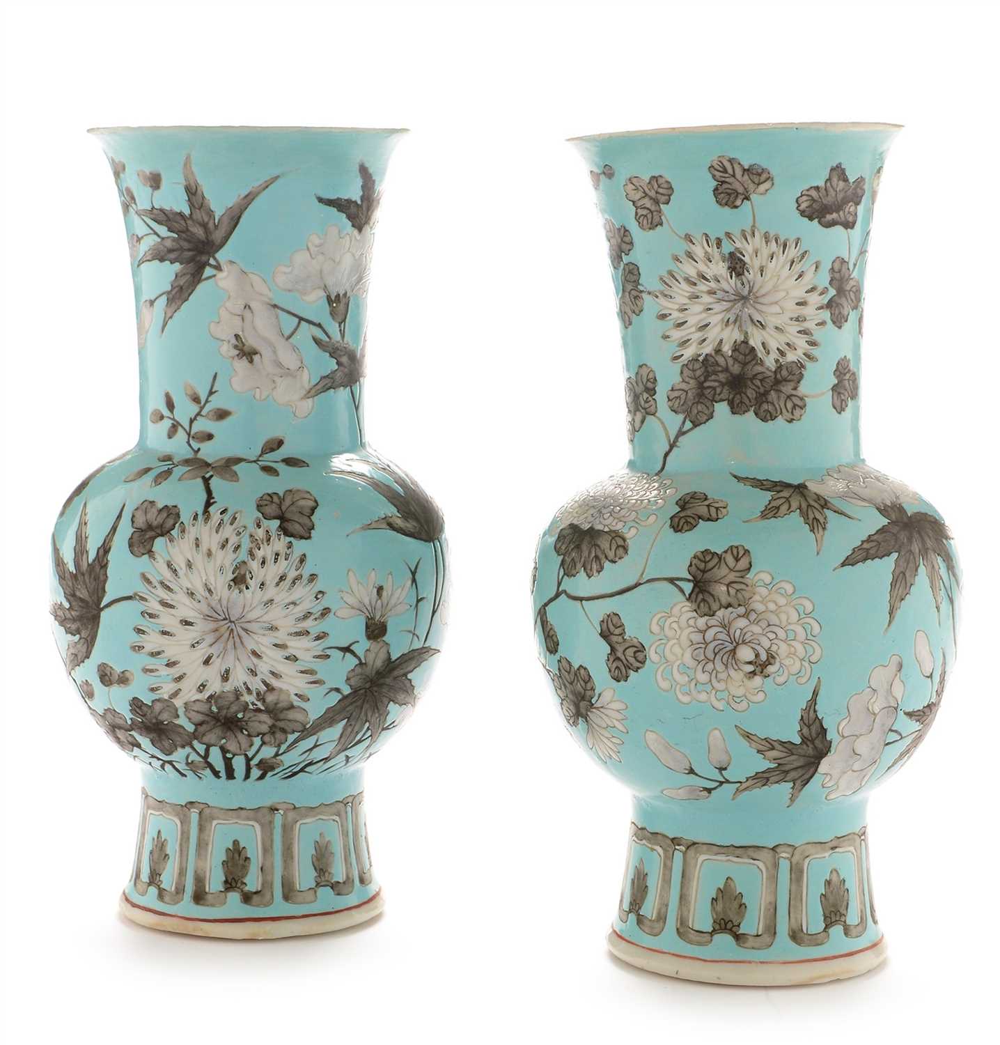 Lot 364 - Pair of Chinese Dayazhai vases