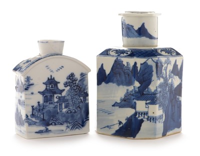 Lot 370 - Two Chinese blue and white tea caddies