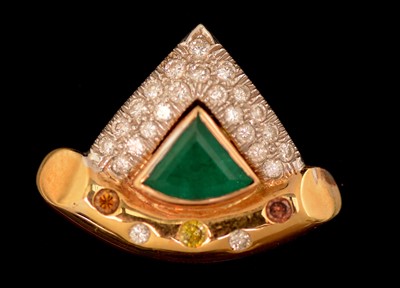Lot 60 - Emerald and diamond pendant