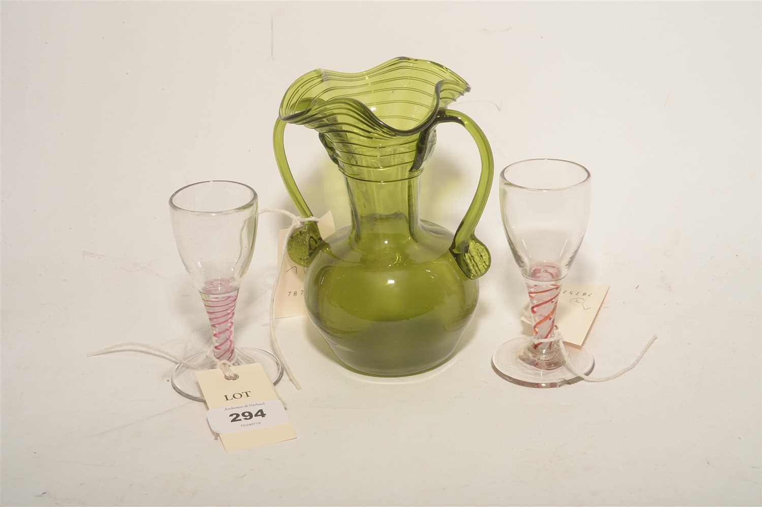 Lot 294 - Two glasses and a vase
