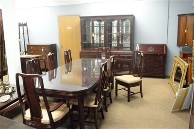 Lot 487 - Chinese hardwood dining suite