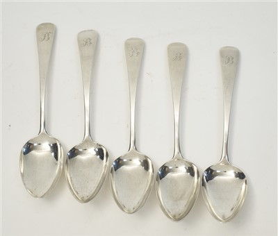 Lot 227 - Five Newcastle Silver Tablespoons