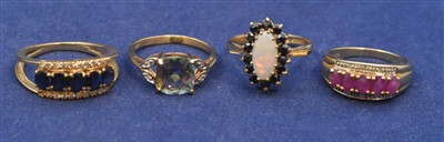 Lot 199 - Four gem set rings