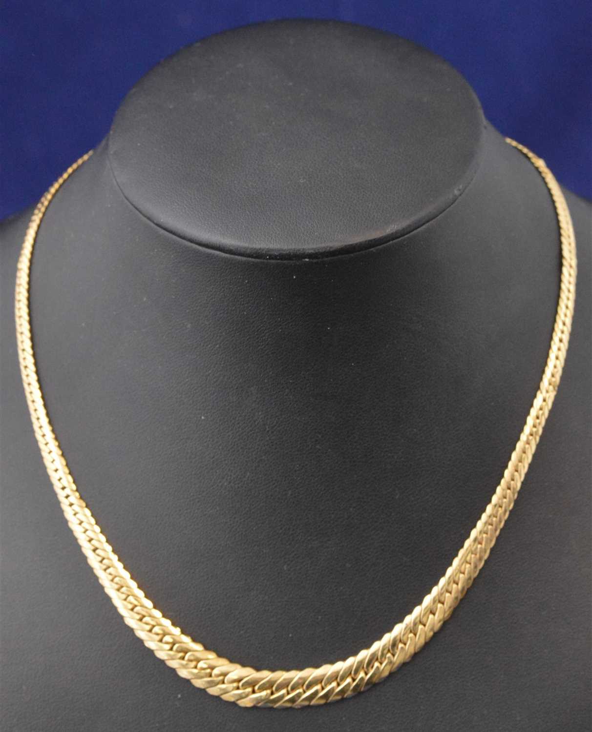 Lot 201 - Yellow metal necklace