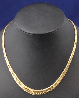 Lot 201 - Yellow metal necklace