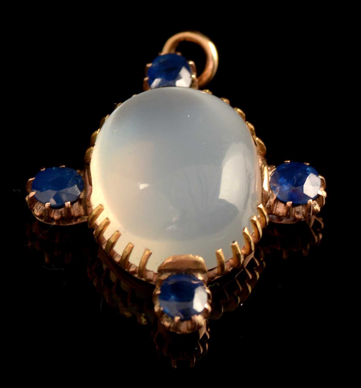 Lot 80 - Moonstone and sapphire pendant