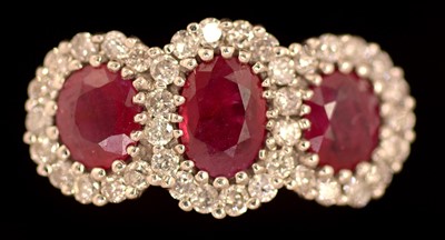 Lot 173 - Ruby and diamond ring