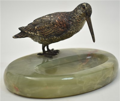 Lot 286 - Cold painted bronze woodcock