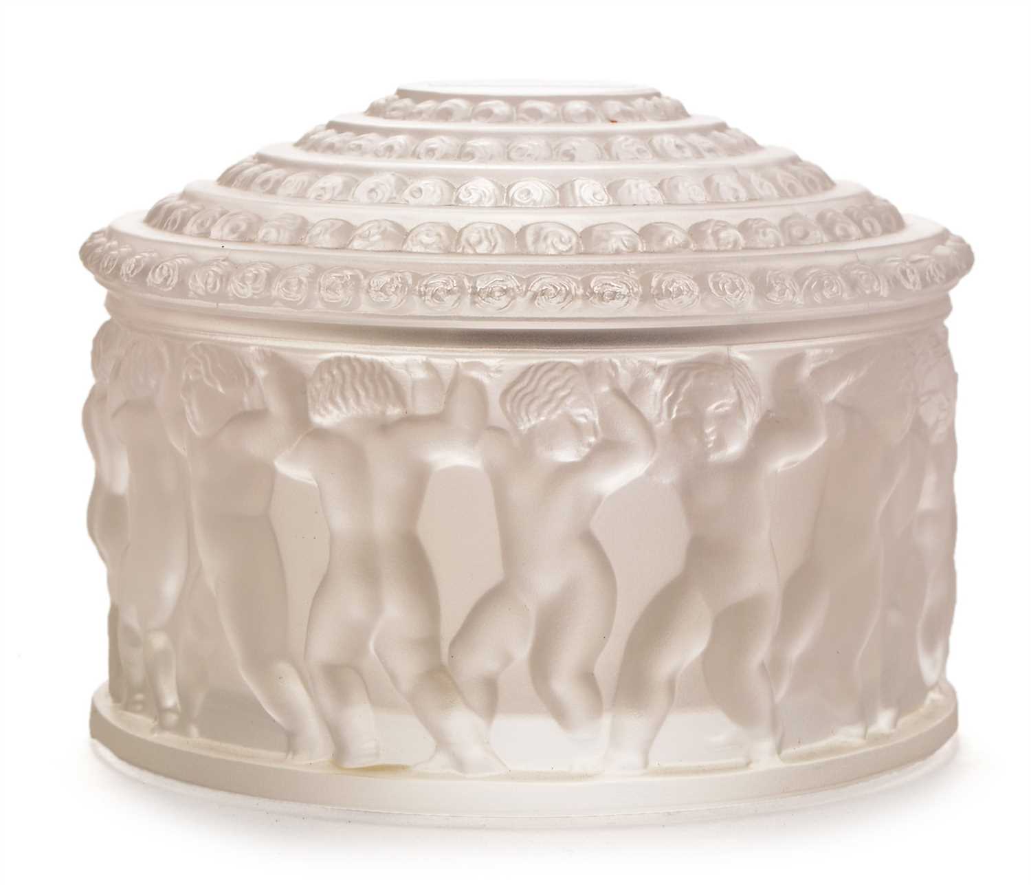 Lot 1541 - Lalique 'Les enfants' powder jar and cover