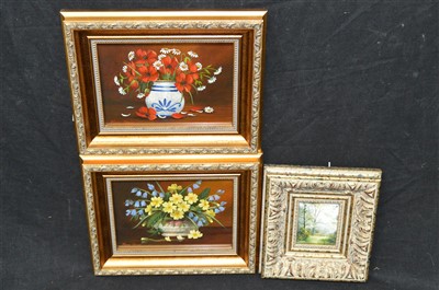 Lot 107 - Mary Shaw and Robert Hughes small oil paintings