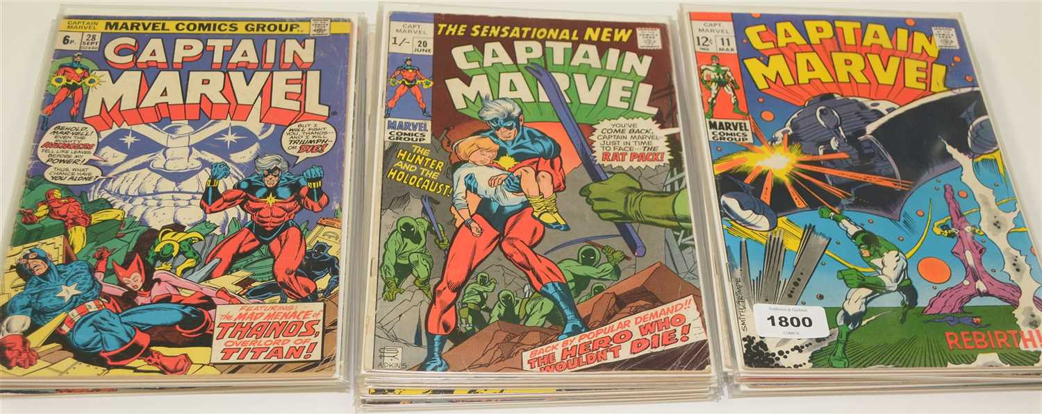 Lot 1800 - Captain Marvel comics.
