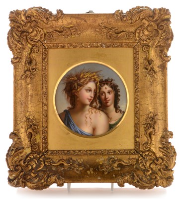 Lot 464 - 19th Century French porcelain plaque 'Ceres and Persephone'