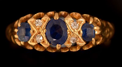 Lot 137 - Victorian sapphire and diamond ring