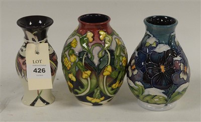 Lot 426 - Three Moorcroft vases