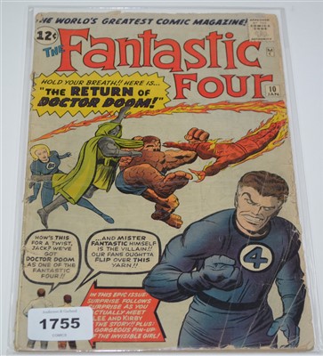 Lot 1755 - Fantastic Four No. 10 comic.