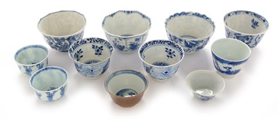 Lot 372 - Eleven Chinese blue and white tea bowls