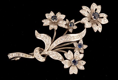 Lot 183A - Diamond and sapphire brooch