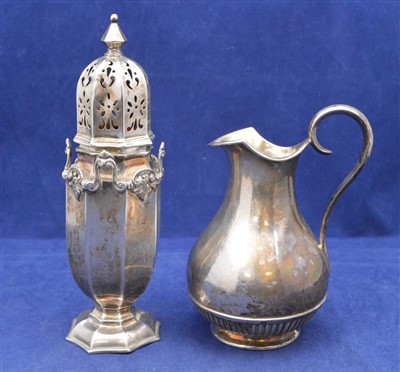 Lot 226 - Silver sugar caster and plated jug