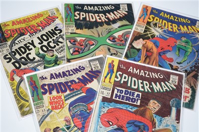 Lot 1843 - Amazing Spider-Man No's. 52, 53, 54, 55 and 56.