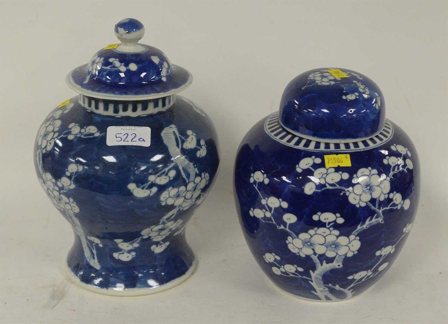 Lot 522 - Two ginger jars and covers