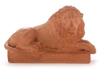 Lot 468 - P. Ipsen Copenhagen terracotta  lion.