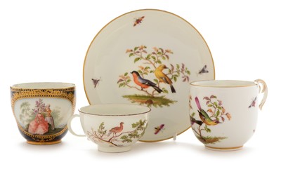 Lot 460 - Three pieces of Meissen; and a Continental coffee cup.