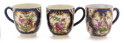 Lot 432 - Two Worcester coffee cups; and a Samson example.