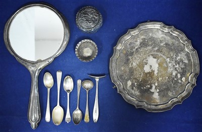 Lot 38 - Silver waiter and other items