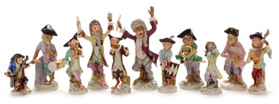 Lot 470 - Eleven German Monkey band figures