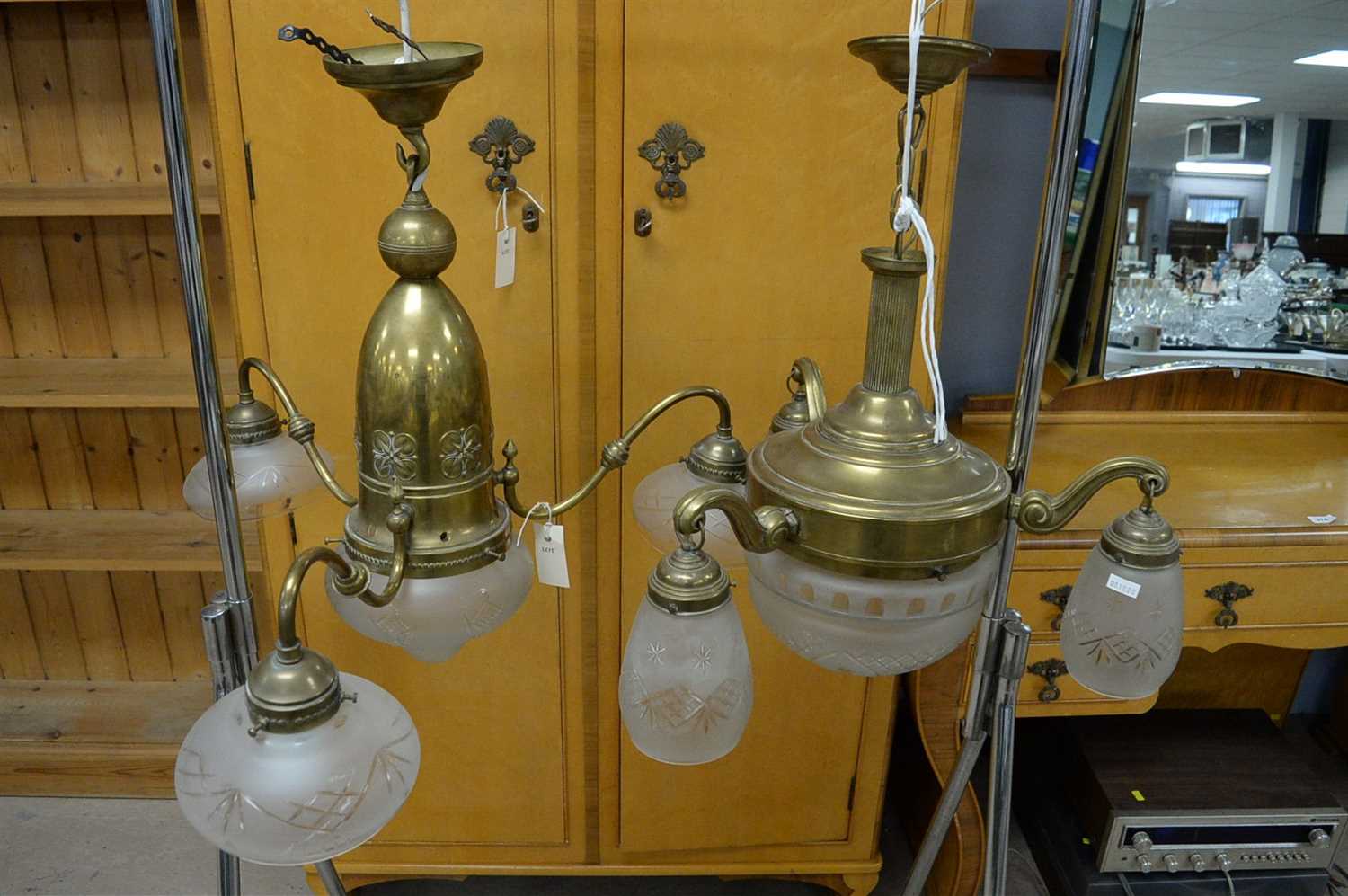 Lot 396 - Brass chandelier