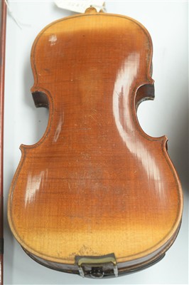 Lot 114 - Violin and bow cased