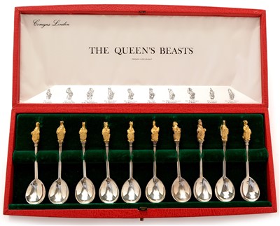Lot 209 - Queen's Beasts ilver spoons