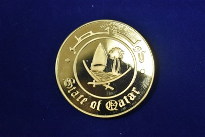 Lot 37 - Qatar Post office gold coin